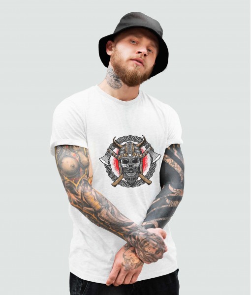 Мъжка тениска с щампа Готика Vikings skull - TShirtArtShop.com